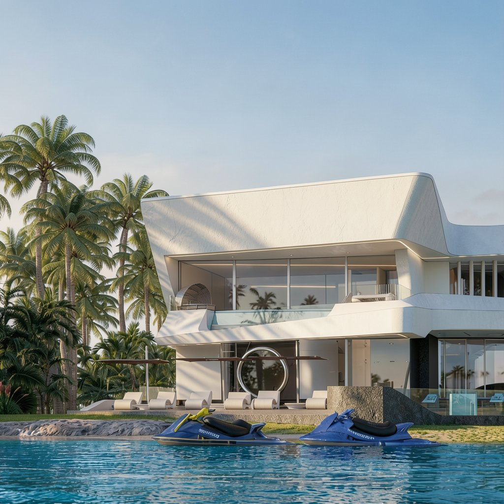 Dawn Villa — rear facade overlooking the pool
