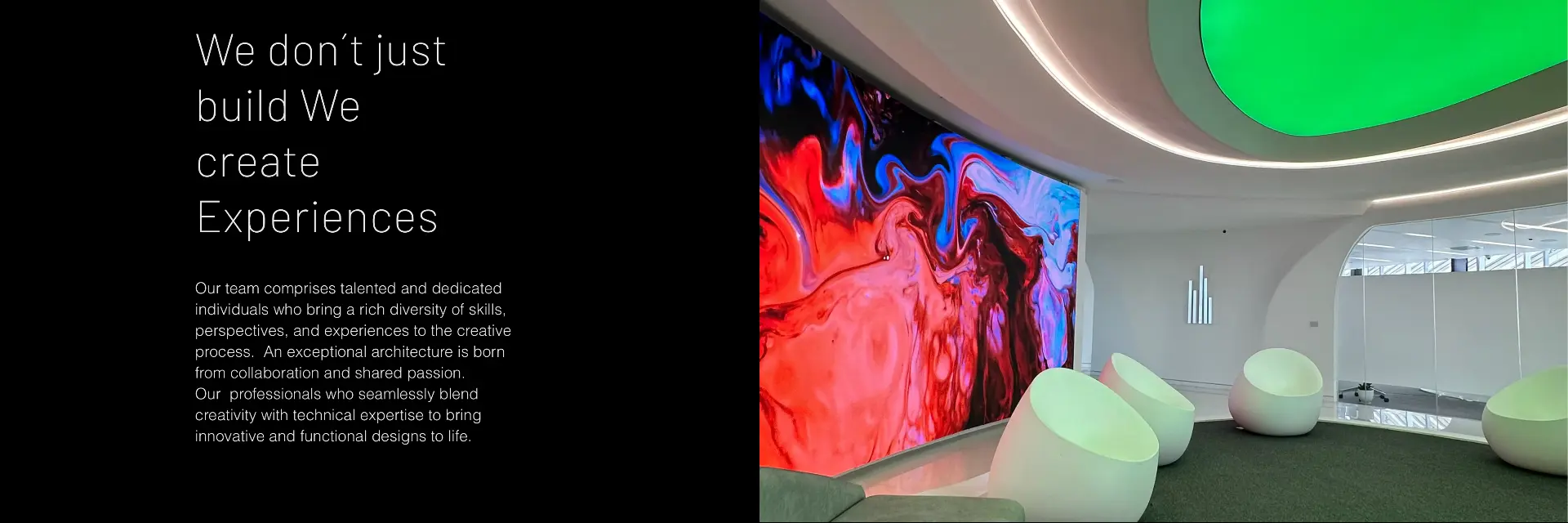 A sculptural media space where technology and architecture merge into a single experience