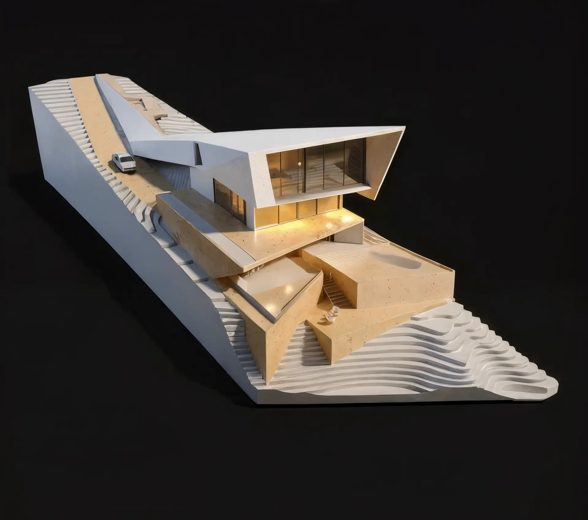 Virtual model of Laureles Villa on a black background
