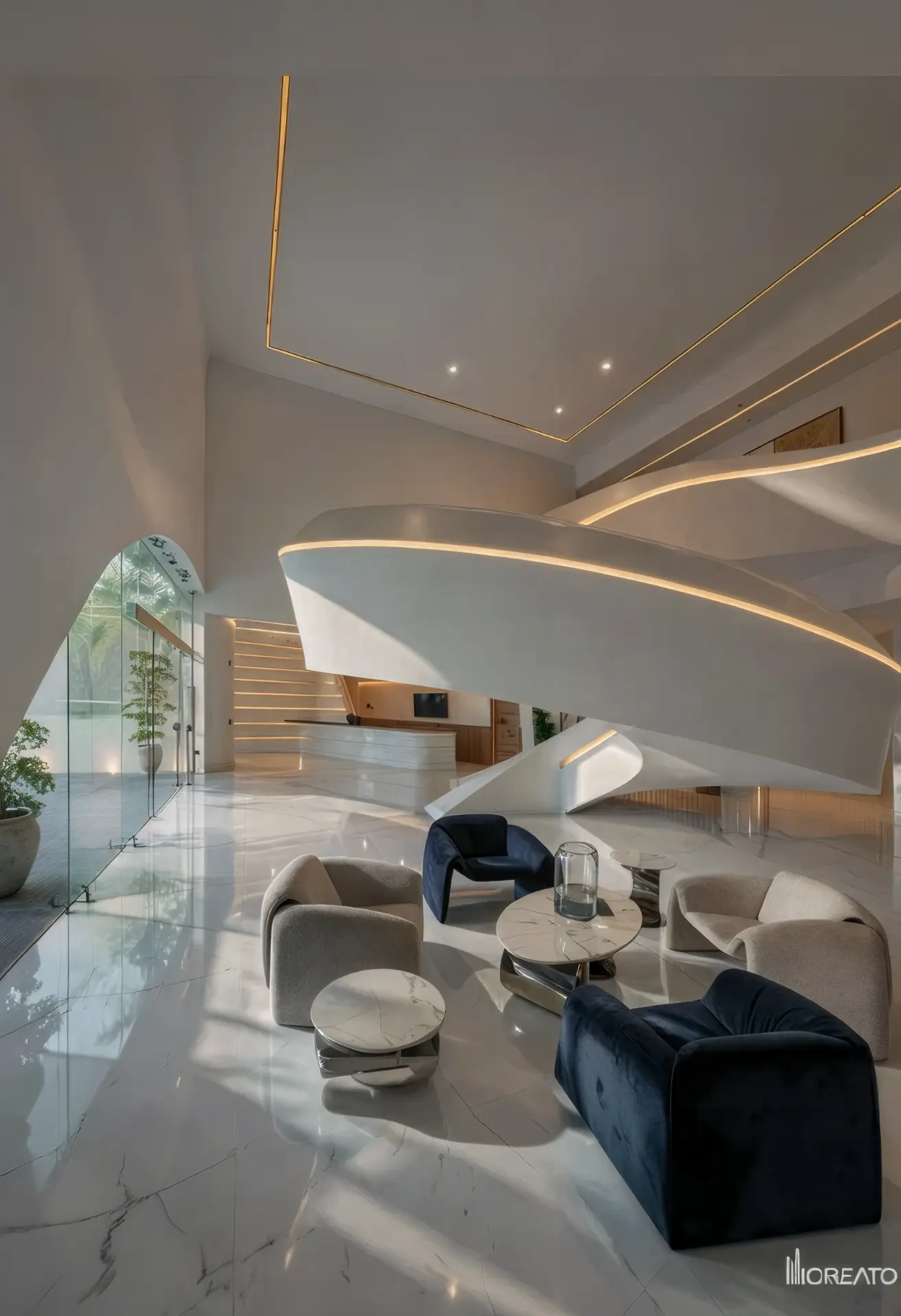 Verona Tower — double-height lobby interior